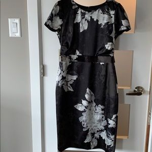 Tahari classic black floral dress